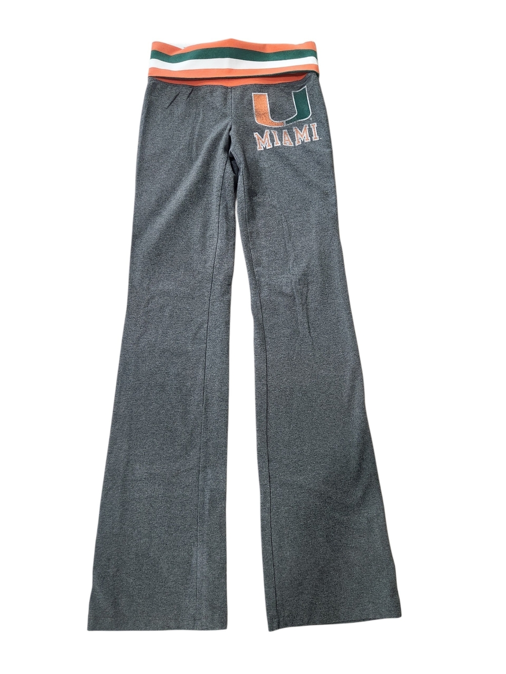 VTG Y2K PINK Jones & Mitchell Miami Hurricanes Foldover Flare leg  XS